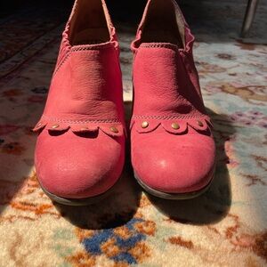 Dark Rose Fly London Heels Women's Shoes with Studded Detail